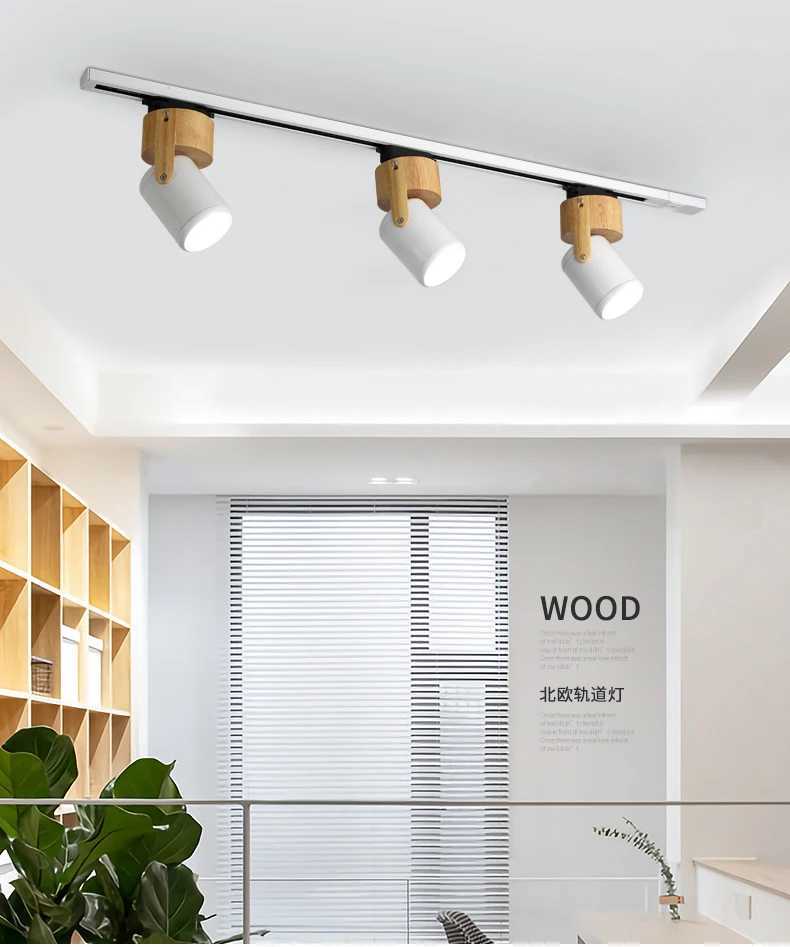 Track Lights Log Track Light Home Wall Mounted Bedroom Living Room Led Ceiling Background Wall Spotlight Clothing Store Cloakroom Lamps YQ240124