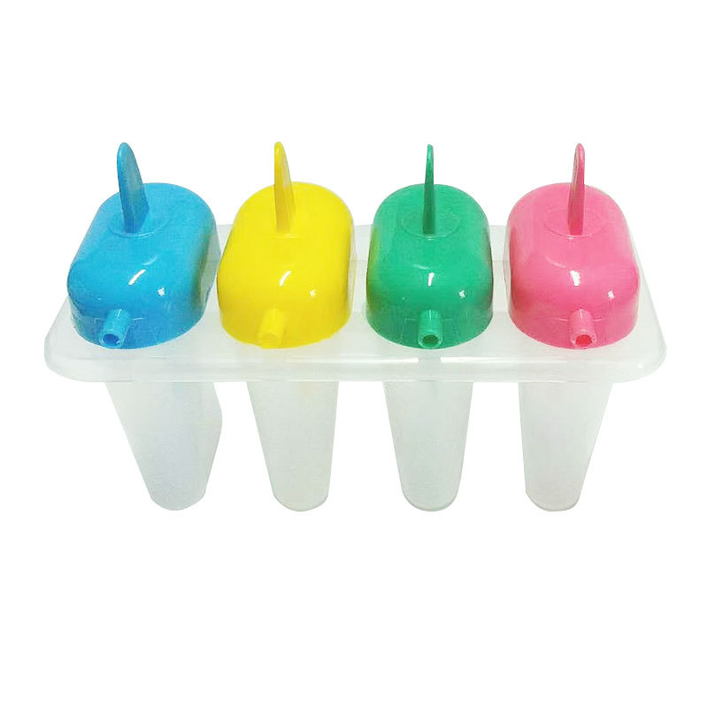 Molde colorido para sorvete lolly, 4 unidades, com palha, ferramentas para fazer sorvete, bandeja de gelo diy, palitos de picolé, presentes para crianças yfa1916