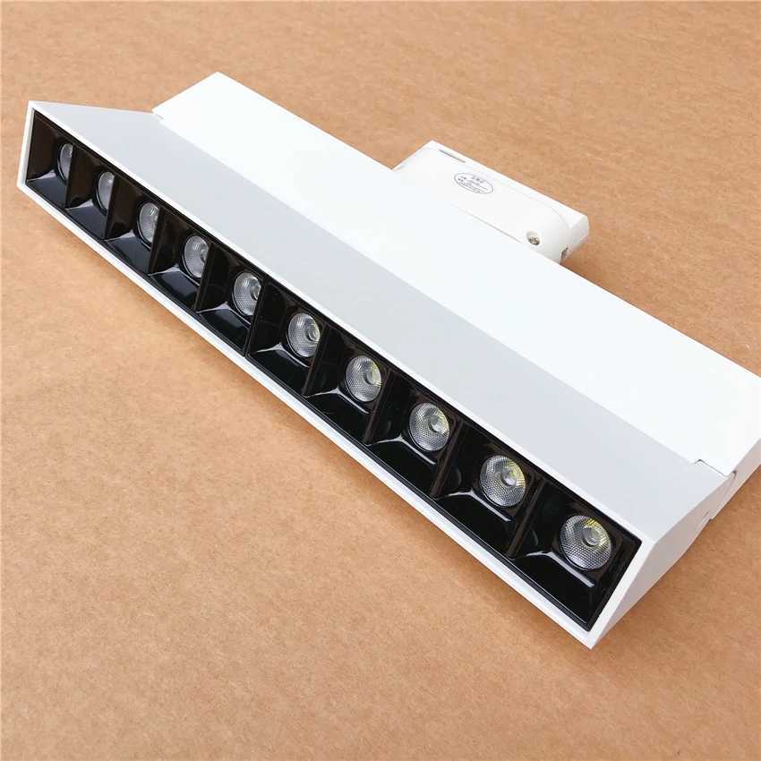 Éclairage sur rail Aluminium 20W LED Rail léger projecteur AC110V 220V plafonnier projecteur pour la maison vêtements chaussures magasin magasins YQ240124