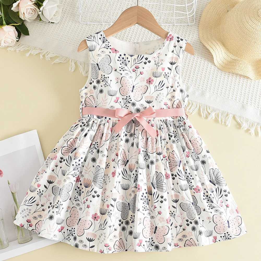 Girl's Dresses Melario Bow Girl Princess Dress New Summer Kid Girls Dress Floral Sweet Children Party Suits Butterfly Costume Children Clothing