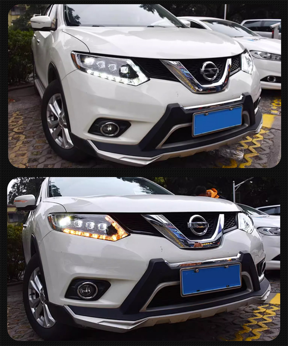 Автомобильная фара в сборе для фар Nissan X-trail 2014, Rouge, светодиодная фара, оригинальный дизайн, DRL, скрытый вариант, луч света