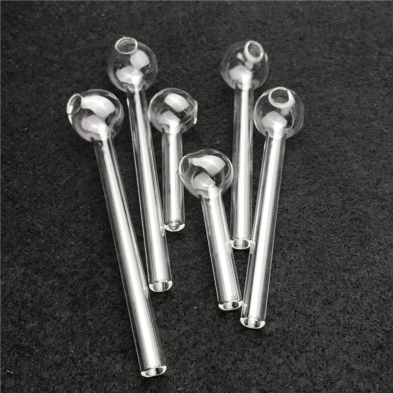 7cm 10cm 12cm Pyrex Oil Burner Glass Pipes Clear Thick Mini Burners Bubbler for Smoking Water Bongs Straw Tube