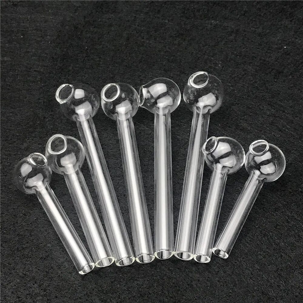 High Quality Pyrex Glass Oil Burner Pipe Clear Tube oil Pipe Thick Glass smoking Hand Tobacco Dry herb pipe