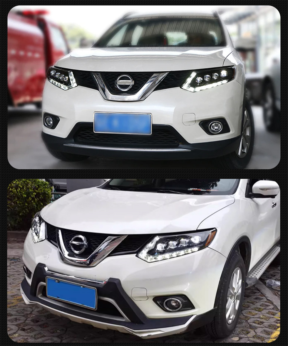 Автомобильная фара в сборе для фар Nissan X-trail 2014, Rouge, светодиодная фара, оригинальный дизайн, DRL, скрытый вариант, луч света