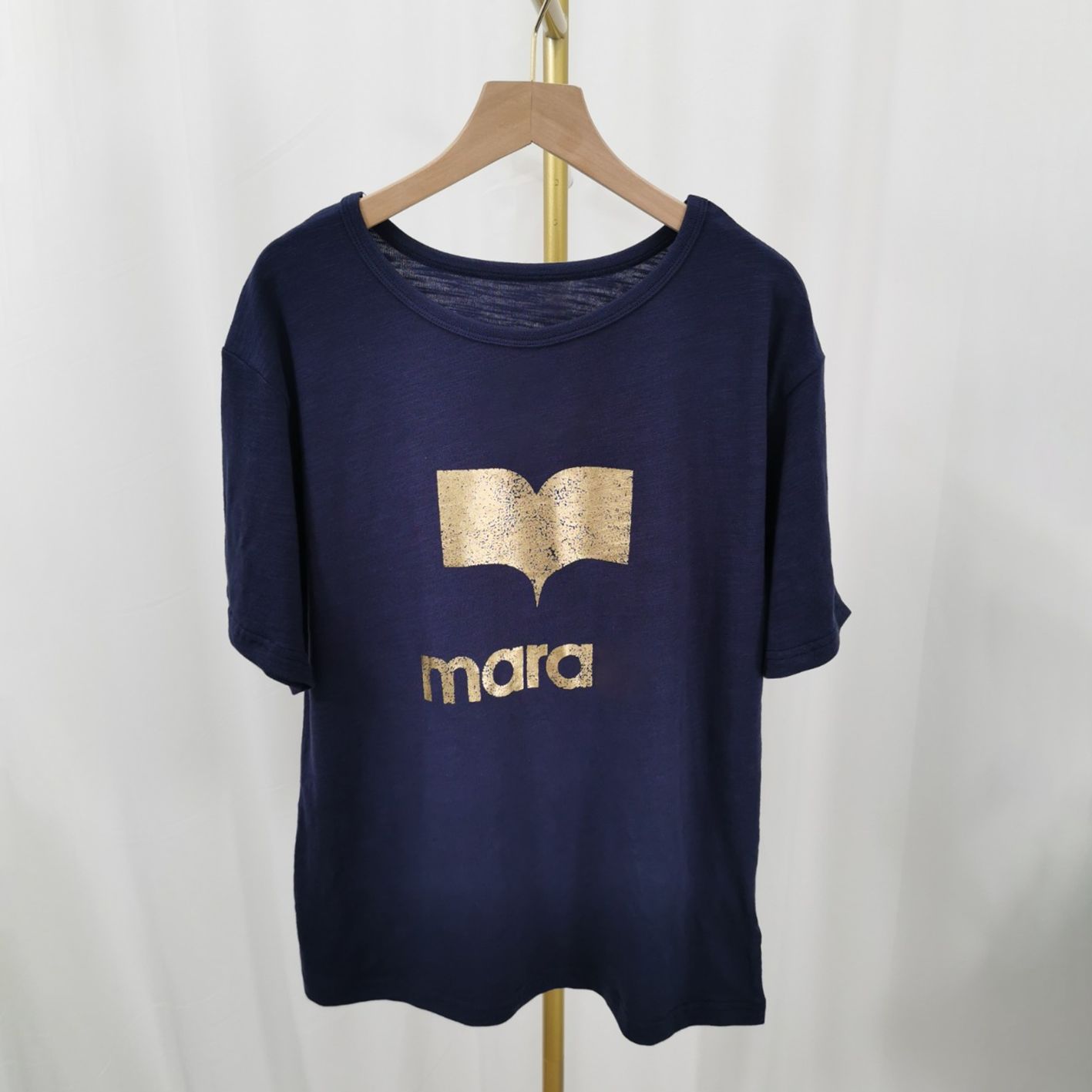 T-shirt con motivo geometrico con timbro dorato abiti da donna O-Collo T-shirt in cotone a maniche corte Estate Casual Moda vintage T-shirt di design di lusso Top grafico