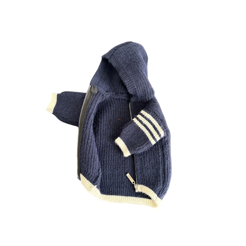 Dog Clothing Winter New Luxury Designer Love labeling Pet Sweater Sleeve Stripe Contrast Grey White Navy Sweater Schnauzer Fadou Cat Pet Sweater