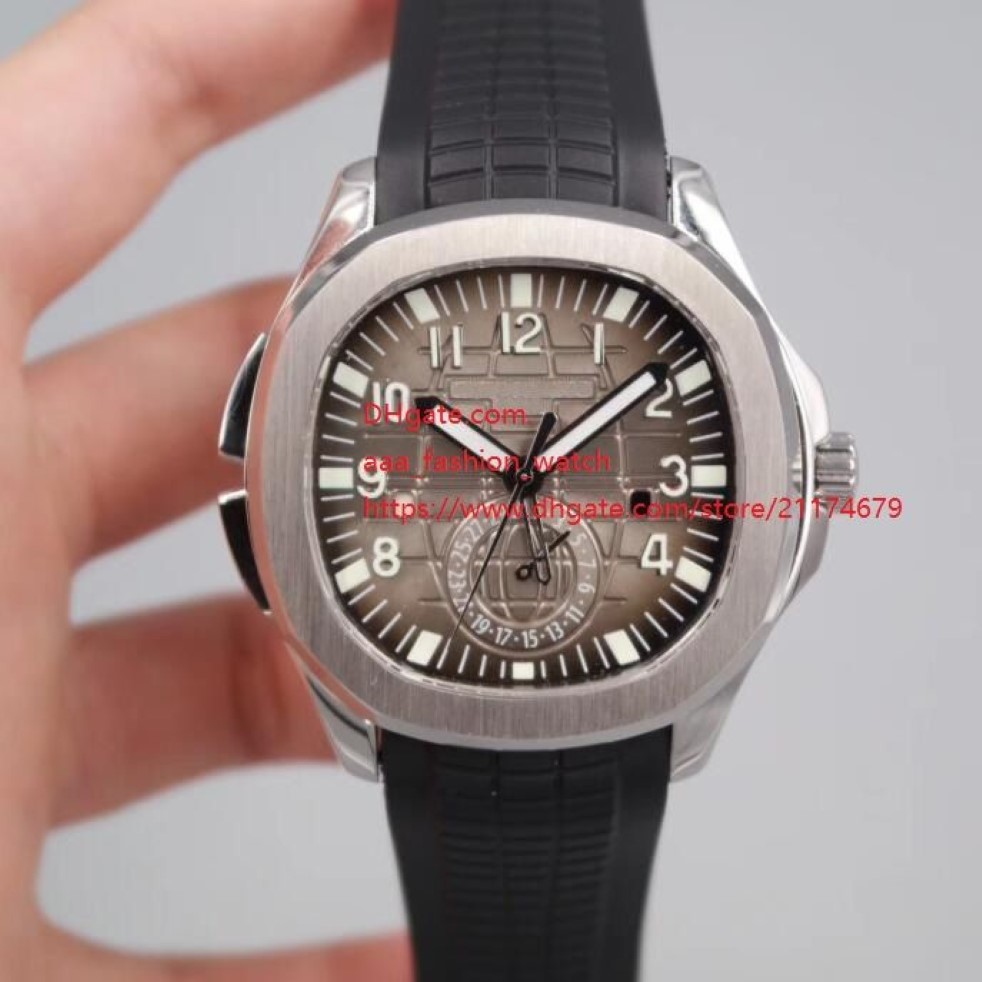 En yüksek kaliteli saat 42mm Aquanaut 5164 5164R-001 Paslanmaz Çelik Asya Şeffaf Mekanik Otomatik Erkek Saat Saatleri 4 Sty282U