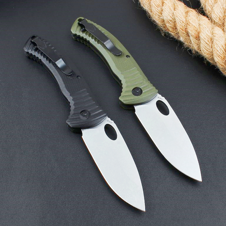 Butterfly BM737 Pocket Folding Knife S30V Stone Wash Drop Point Blade G10 with Stainless Steel Sheet Handle EDC Knives Including Retail Box