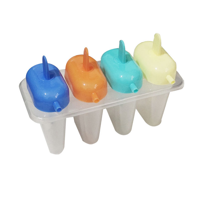 4st Colorful Lolly Ice Cream Mold with Straw Ice Cream Maker Tools Summer DIY Ice Tray Popsicle Sticks Children Gifts YFA1916