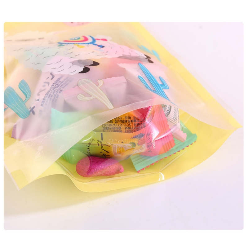 Cute Sweet Sugar Plastic Stand Up Packaging Bags 23*15.5+4cm Sheep Pattern For Baking Cookies Snack Food Coffee Bean Dried Fruit Kernels Christmas Candy Zipper Pouches