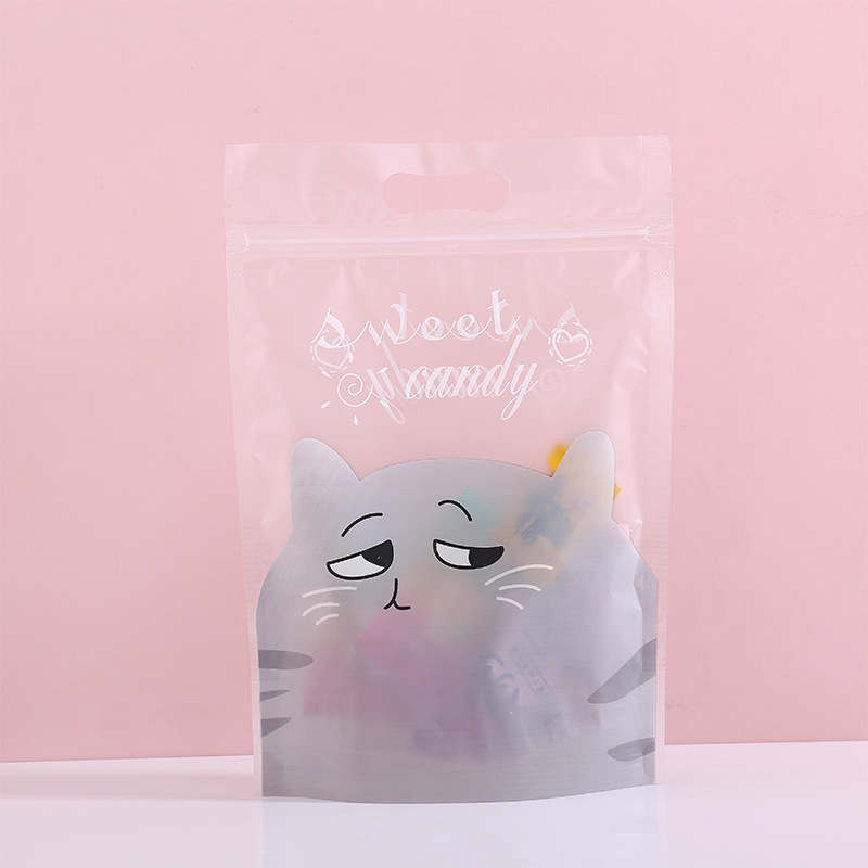 Portable Sweet Sugar Cartoon Pattern Stand Up Packaging Bags 23*15.5+4cm For Baking Cookies Snack Food Coffee Bean Dried Fruit Kernels Christmas Candy Zipper Pouches