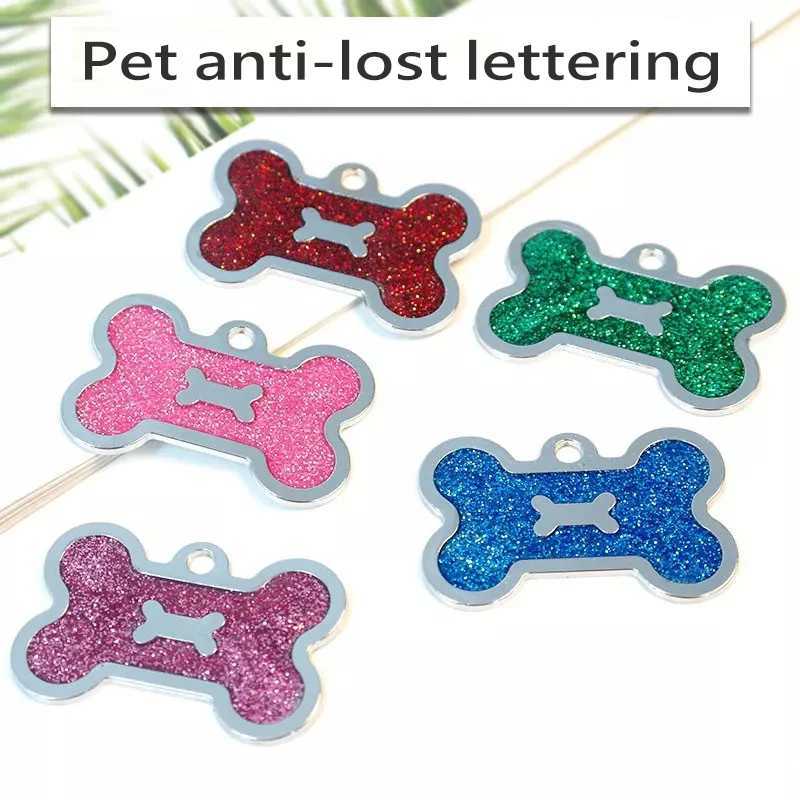 Dog Collars Leashes Personalized Free Engraving Pet Cat Name Tags Customized Dog ID Tag Collar Accessories Nameplate Anti-lost Pendant Cute Keyring