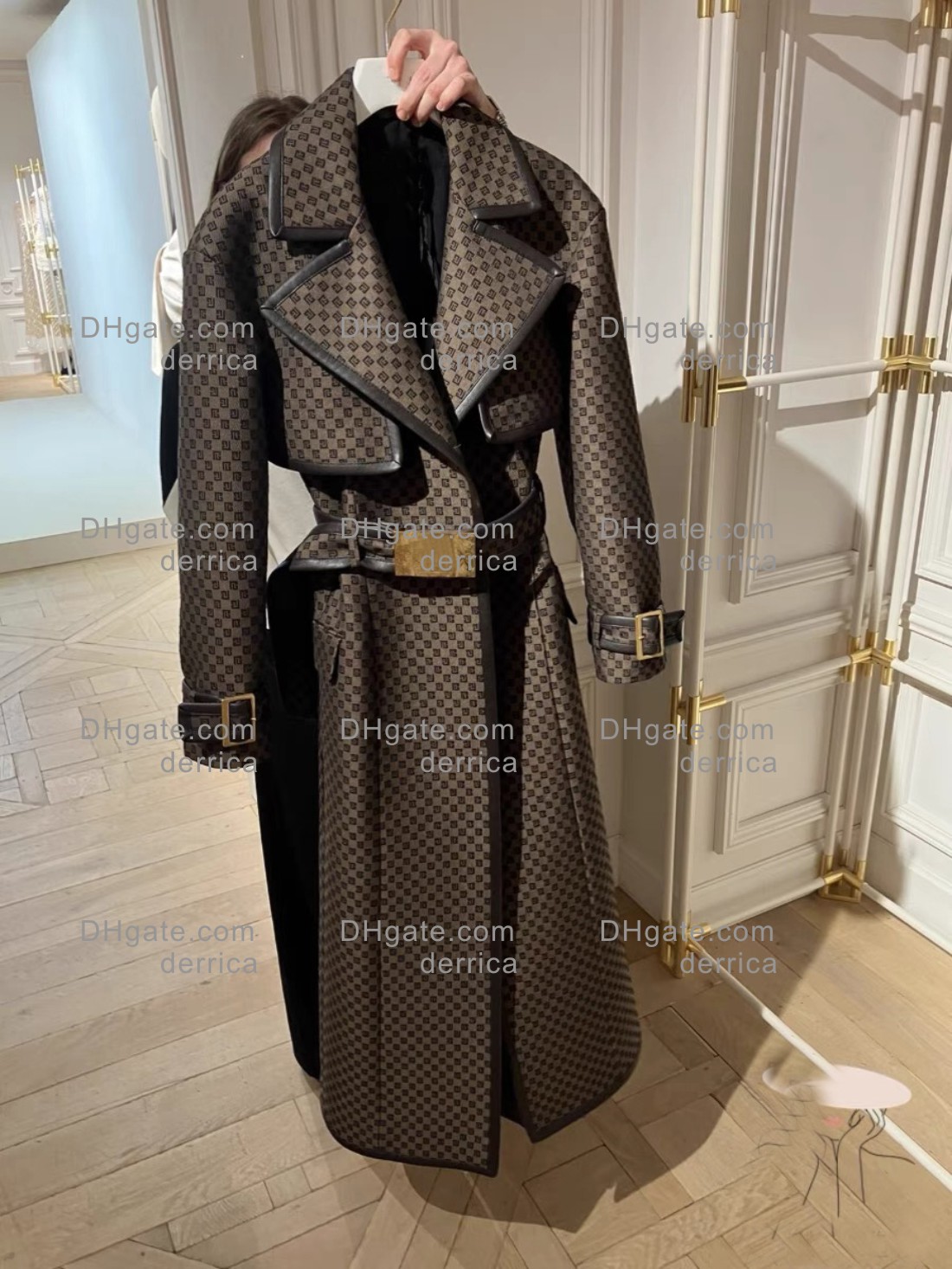 Designer de luxo feminino trench coat jaquetas solto cinto casaco feminino casual longo trench coat