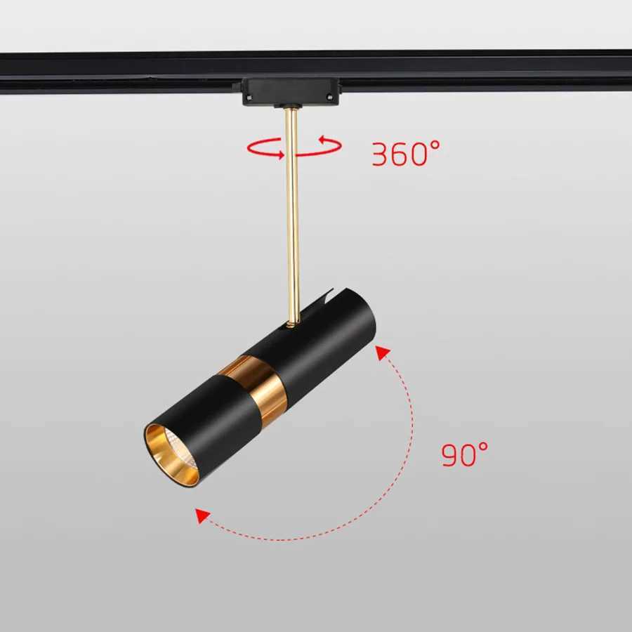 Luzes de pista Nordic Luxo Preto Golden LED Faixa Lâmpadas Holofotes COB LED Lâmpada de teto para sala de estar Paredes de fundo Corredor Bar Decoração YQ240124