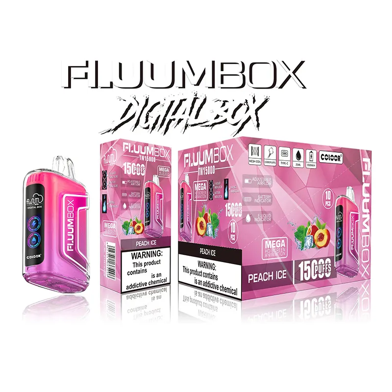 Original Fluum box 15000 puffs Disposable pen juice puff 15000 puff vape pen 15k puff smart screen 25ml 650mAh prefilled pods rechargeable battery devices