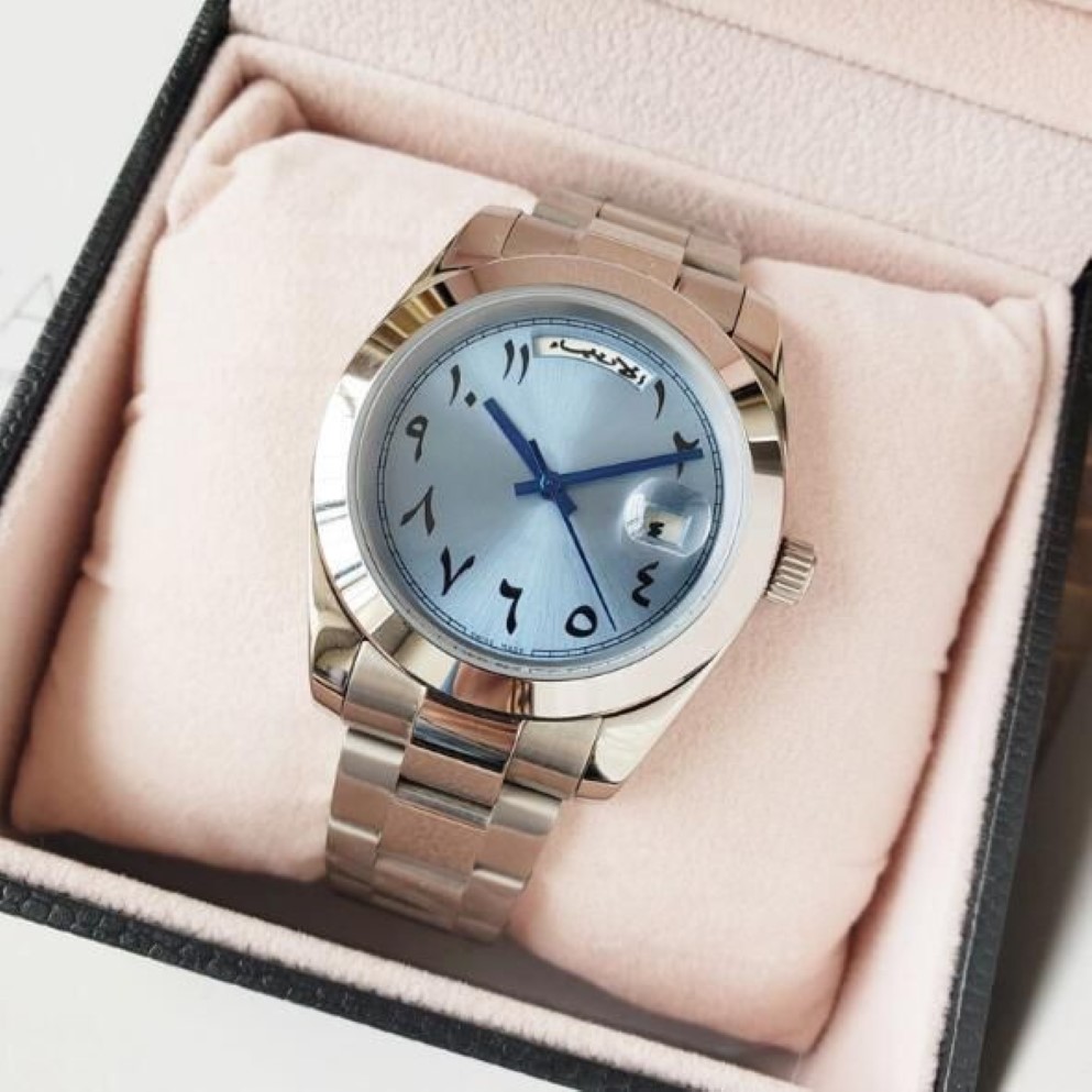 2019 Limited Edition Automatic Mechanical Watch DayDate Mens Watch Male 40 مم من الياقوت الزجاجي النص العربي مشاهدة Movement297J