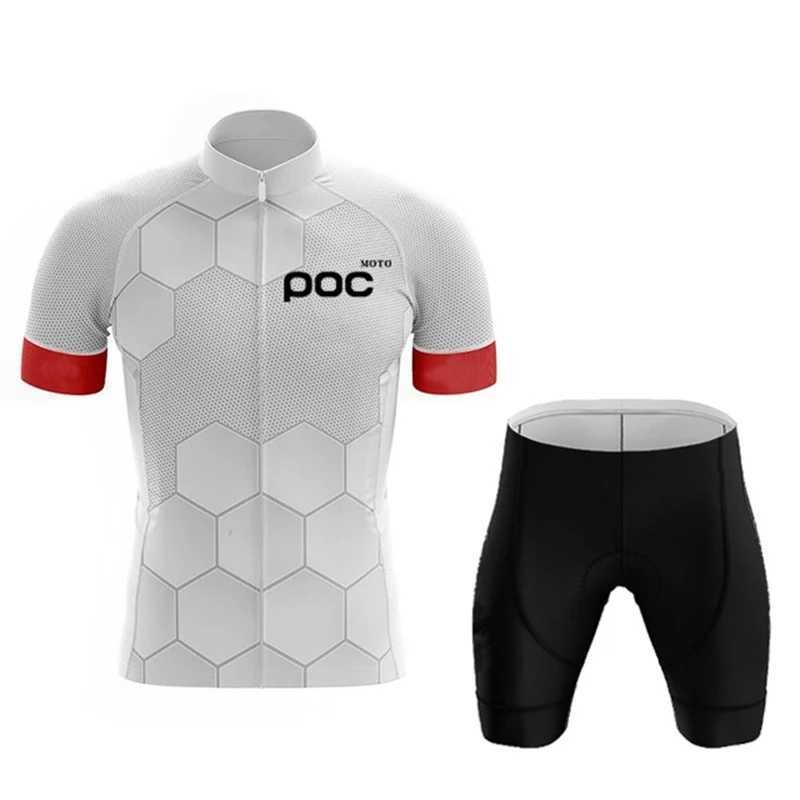 Set di maglie da ciclismo Set di maglie da ciclismo Pro Set da uomo Pantaloncini con bretelle Bicicletta Manica corta Abbigliamento da ciclismo Bike Maillot Ciclismo Hombre MOTO POC Set MTB L2402