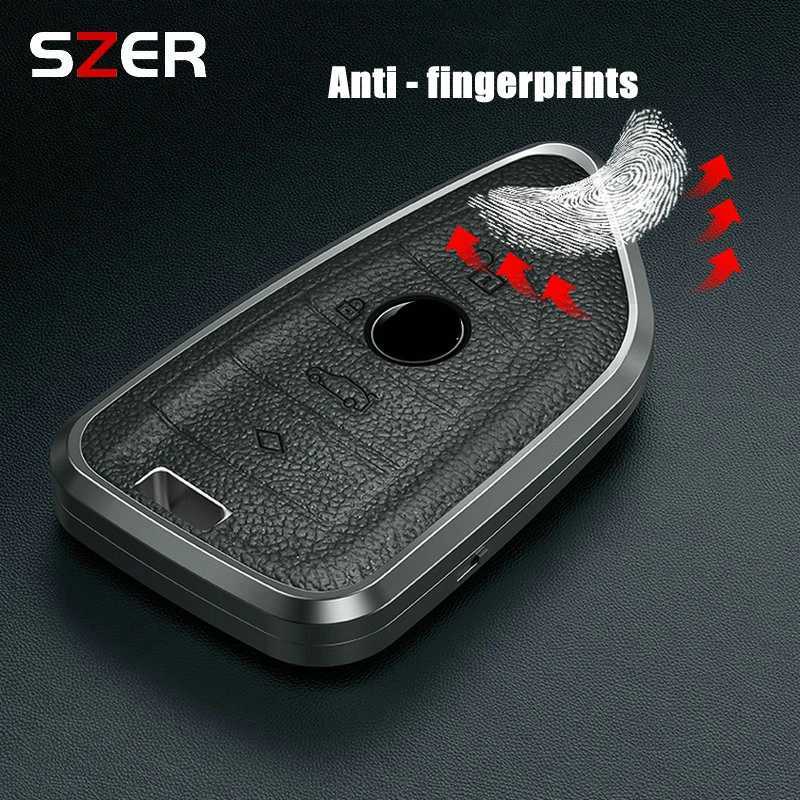 Autosleutel Trekkingstokken Metalen Lederen Auto Afstandsbediening Sleutel Case Cover Shell Voor BMW X1 X3 X5 X6 X7 1 3 5 6 7 Serie G20 G30 G11 F15 F16 G01 G02 F48 KeylessL2031228