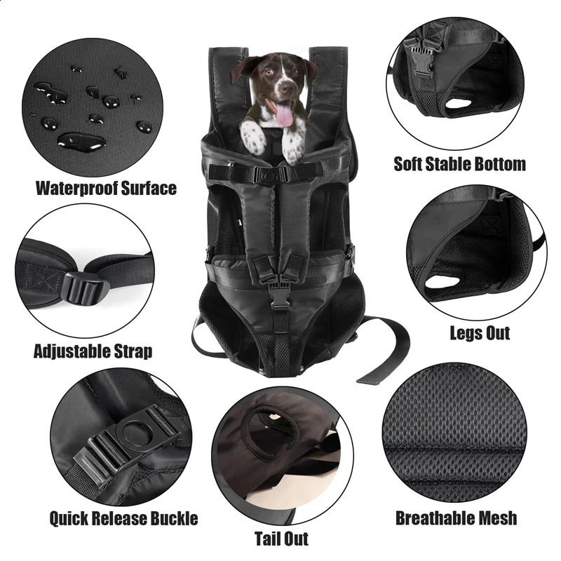 Benepaw Dog Backpack Regulowane PET S Front Front Front Bref-Haint Safety Puppy Torba dla małego średniego psa 240124