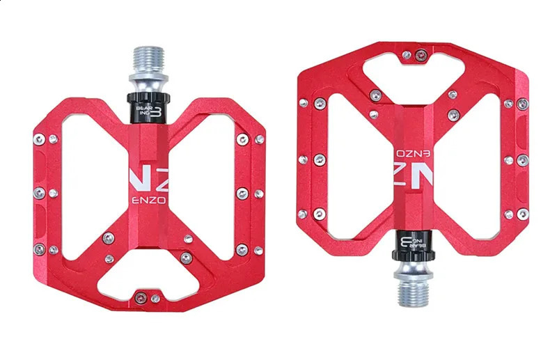 Enzo Flat Foot Ultralight Mountain Bike Pedals MTB CNC 알루미늄 합금 밀봉 된 3 베어링 방지 자전거 페달 자전거 부품 240129