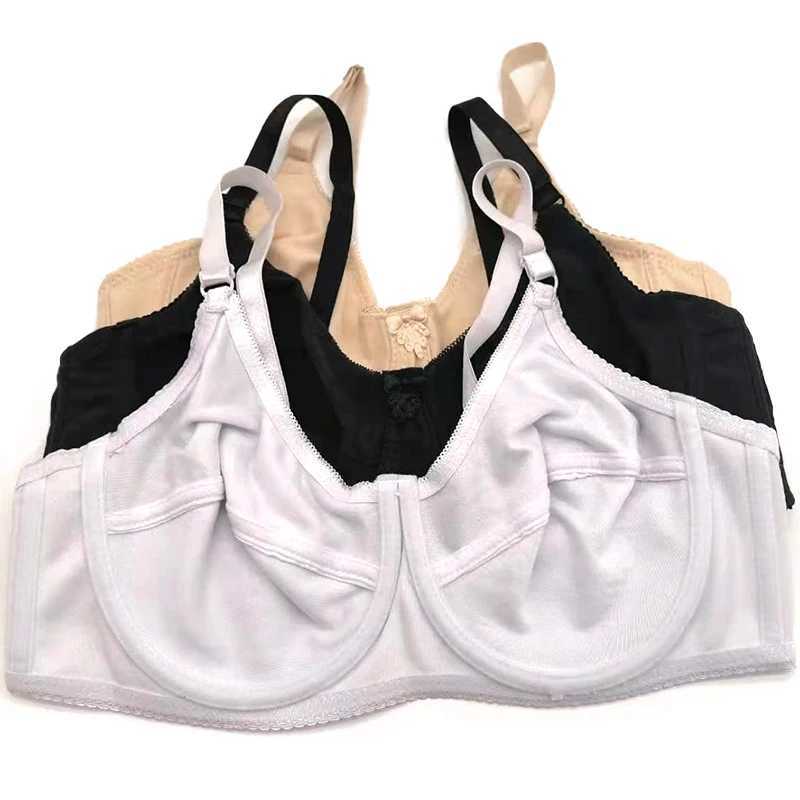 Soutiens-gorge Soutiens-gorge en coton pour femmes, sous-vêtements sexy en dentelle, grand buste 46 44 42 40 38 36 34 3/4 bonnet B C D E F bambou vs push up bh demi C21 YQ240203