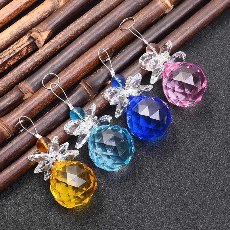 Crystal Suncatcher Ball Hanging Fengshui Pendant Angel Handmade Ornament Wedding Home Garden Decoration 240122