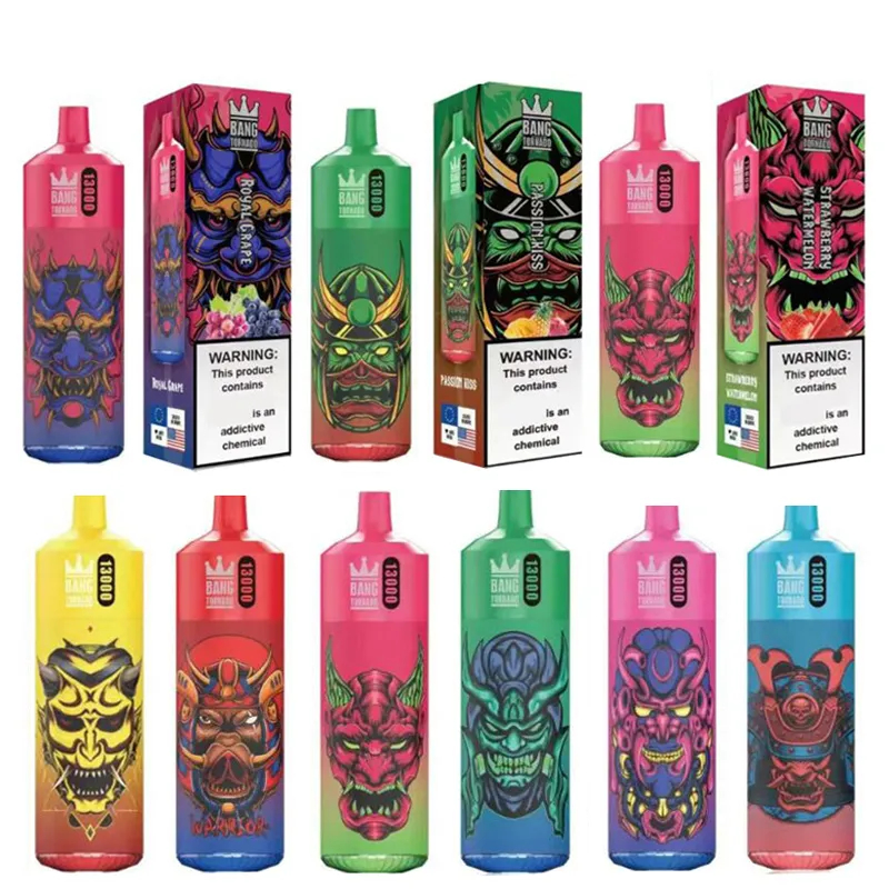 Originele Bang tornado 13000 13k bang box 12000 12k bladerdeeg Wegwerp E-sigaretten vape Pod-apparaat 650mAh 23ml Voorgevulde cartridge Vs bladerdeeg 12000 9000 9k 12k 10000 Vaper