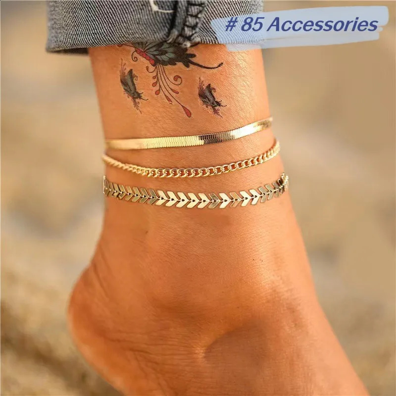 Origin Stainless Steel Snake Chain Womens Anklet Bracelet On the Leg Fashion Accessories Not Allergic ZN00126 240202