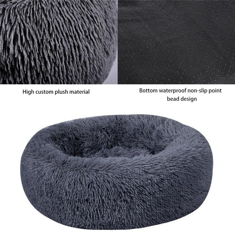 Donut Mand Dog Accessories for Large Dogs Cats House Plush Pet Bed XXL Round Mat For Small Medium Animal Calming 100CM 240131