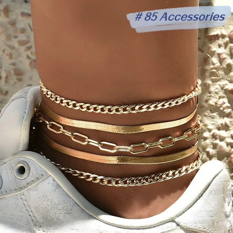 Origin Stainless Steel Snake Chain Womens Anklet Bracelet On the Leg Fashion Accessories Not Allergic ZN00126 240202