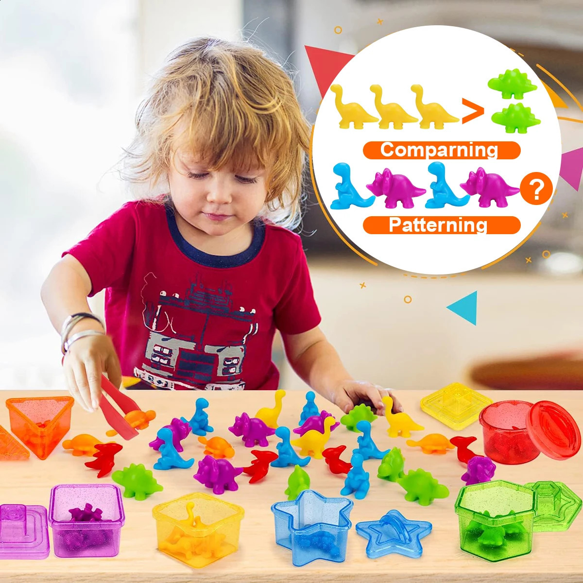 Gioco di abbinamento bambini Impara giocattoli educativi Dinosauri Cognizione Arcobaleno Ordina Allenamento motorio fine Montessori Giocattolo sensoriale Regali 240131