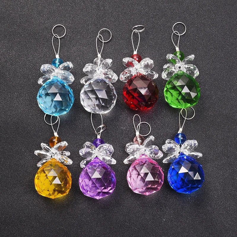 Crystal Suncatcher Ball Hanging Fengshui Pendant Angel Handmade Ornament Wedding Home Garden Decoration 240122