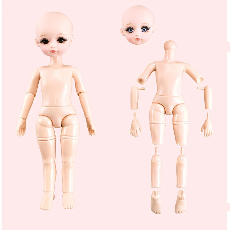 Zhaogogo 30 cm yeux bleus BJD poupée 18 mobiles articulés bricolage Bjd poupées princesse jouets visage rond cheveux longs jouet cadeau pour les filles 240129