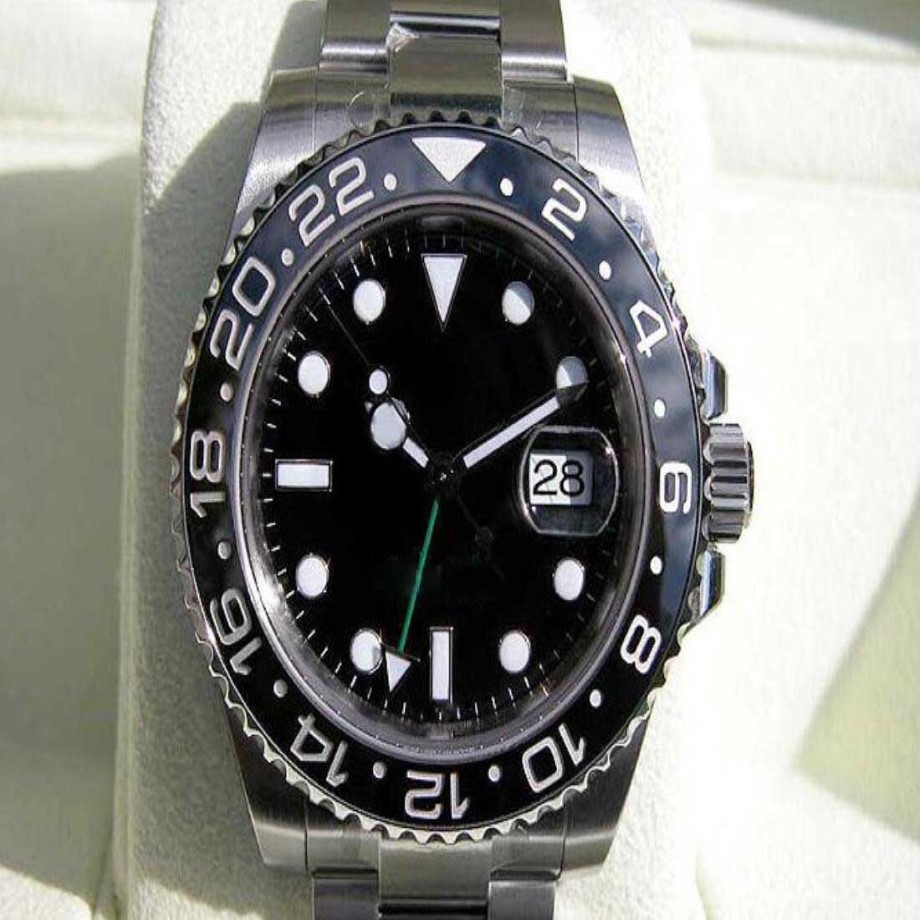 Relógio da fábrica presente de natal movimento automático 40mm masculino preto moldura cerâmica vidro safira com caixa original mergulho watche230t