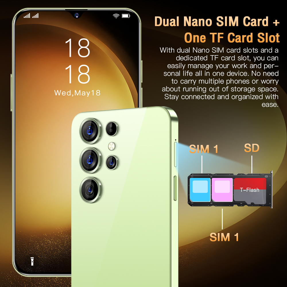 Nuovissimo smartphone S23 Ultra Android da 6,7 pollici HD a schermo intero Face ID 16 GB + 1 TB Telefoni cellulari Versione globale 3G 4G 5G Cellulare