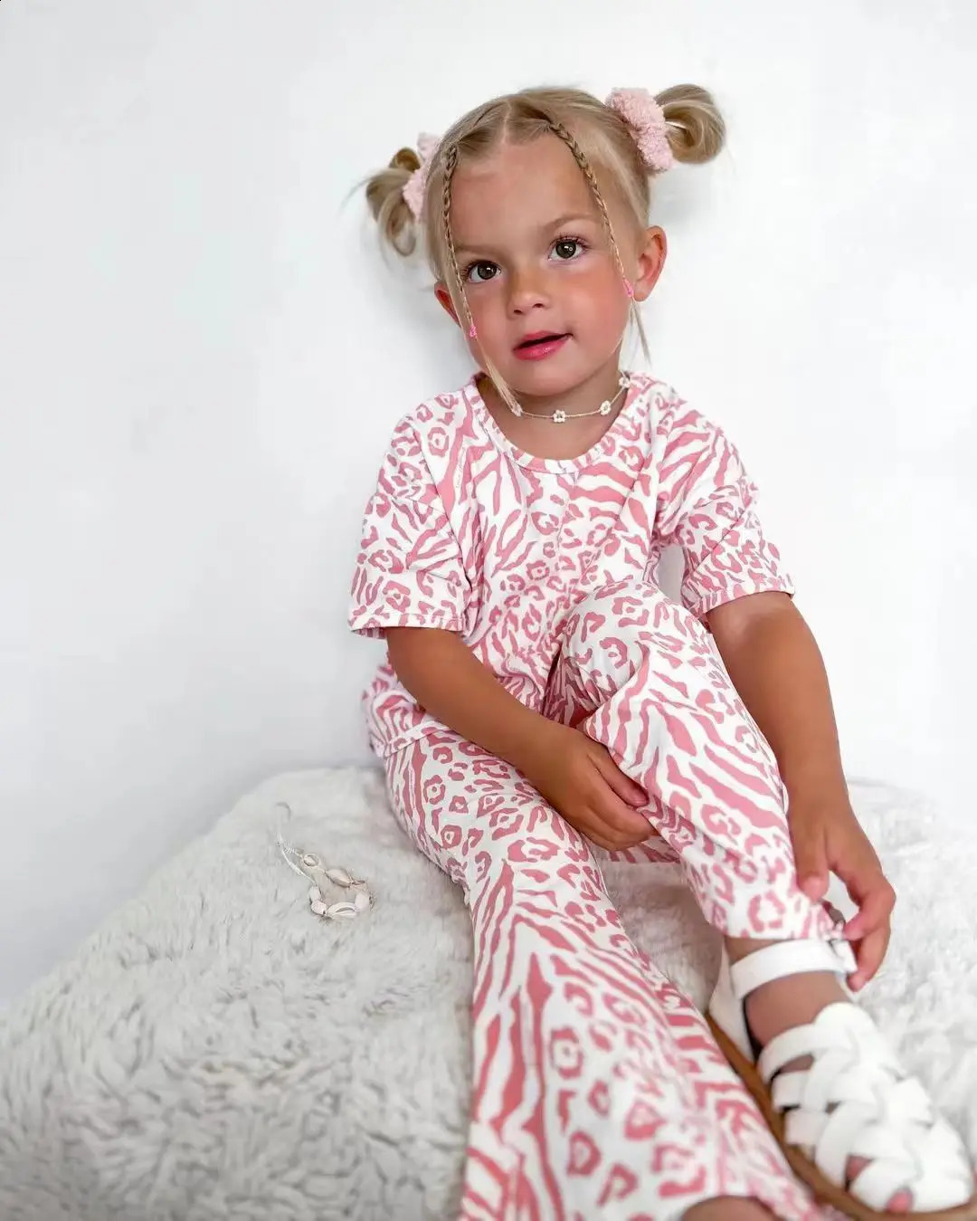 Summer Kids Girls Clothing Sets Baby Children Clothes Fashion Tops Pants Outfits Kids Tracksuit 2 3 4 5 6 7 8 Year 240131