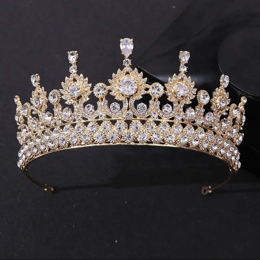 Ouro prata coroa espumante brilho casamento acessórios de cabelo pérolas coroas de noiva acessórios de cabelo de noiva para mulheres flores para mulheres negras africanas fg007