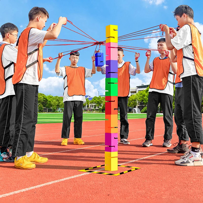 Teamwork Games Tower Building Outdoor Sports Toys Team Company Activity Adult Kid Sensory Equipment Party Play 240202