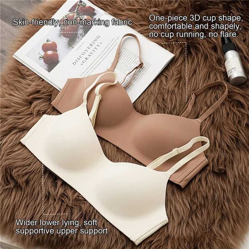Bras Thin Seamless Womens BH Push Up Underwear Tube Top Bras Lingerie Beauty Back Non-Wire Solid Comfort Bra Elastic Female YQ240203