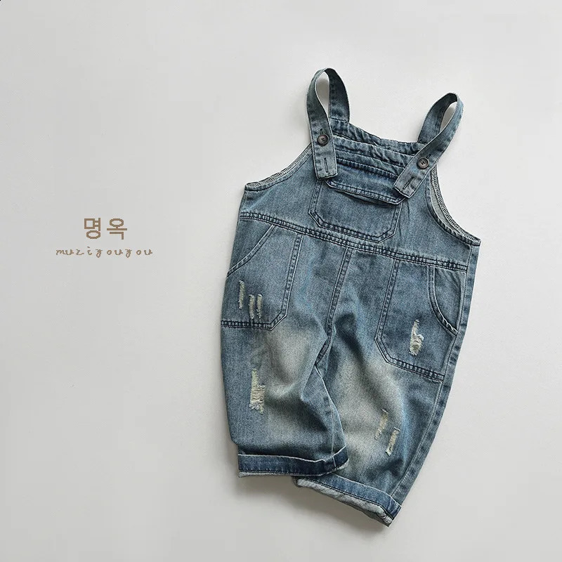 Baumwolle Tasche 2024 Frühling Herbst Kinder Overalls Junge Mädchen Lätzchen Denim Hosen Koreanische Jeans Kleinkind Tragen Kinder Kleidung Für 240124