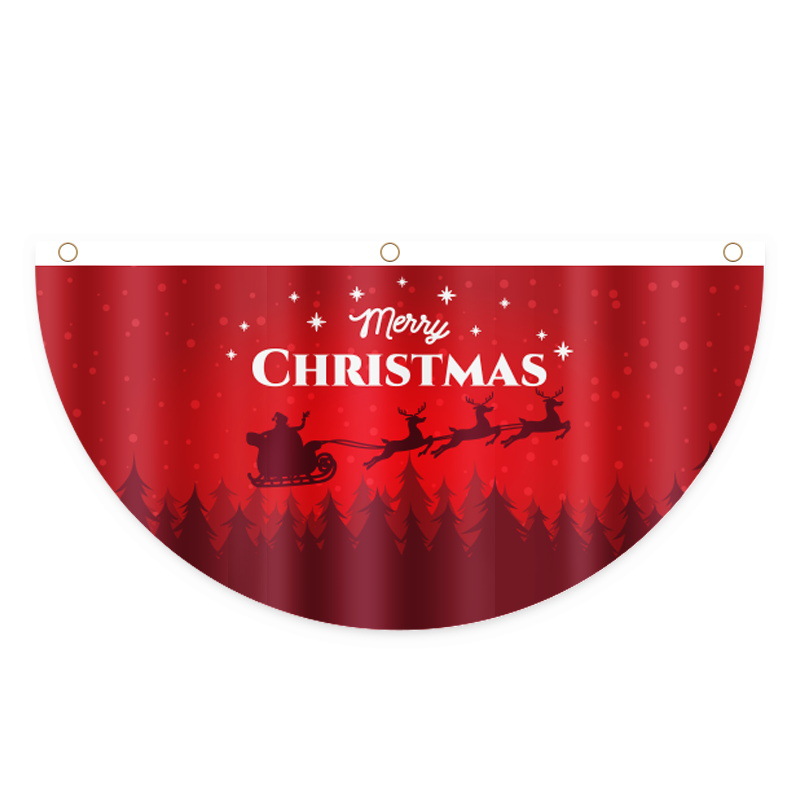 Christmas Decorations Christmas Fan Flags Outdoor Flag Doors Hang Creative Cartoon Prints