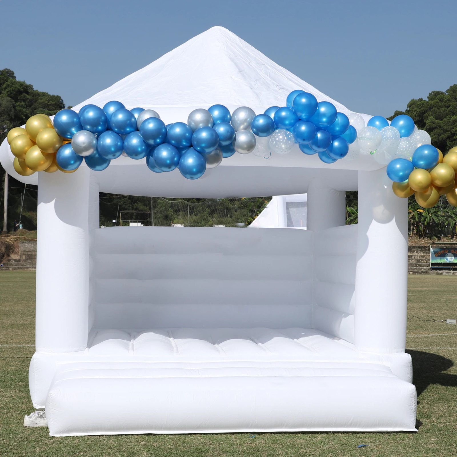 RTS gonflable bulle PVC maison mariage sautant Air rebond toit jouets avec 1100 W ventilateur 4x35x42 m Double ligne 240127