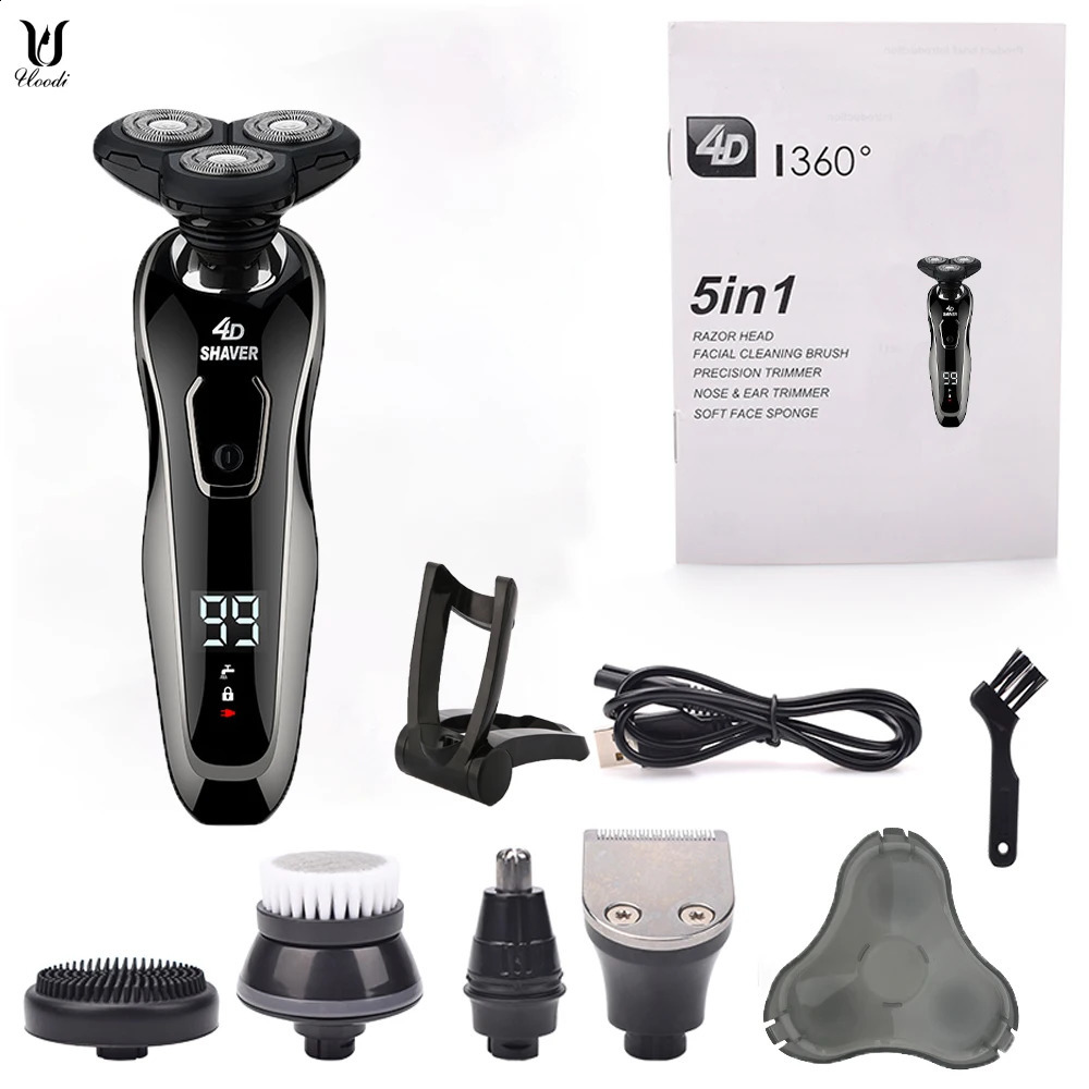 Men's rechargeable razor with ear and nose hair trimmer sideburns body trimmer can be waterproof shaver 240124