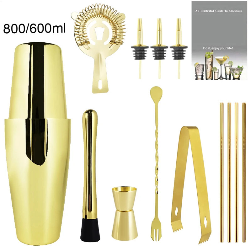 set Barware Set Stainless Bar 550ml 800ml600ml Cocktail Shaker Bartender Kit Shakers Tools Wine Accessories 240119