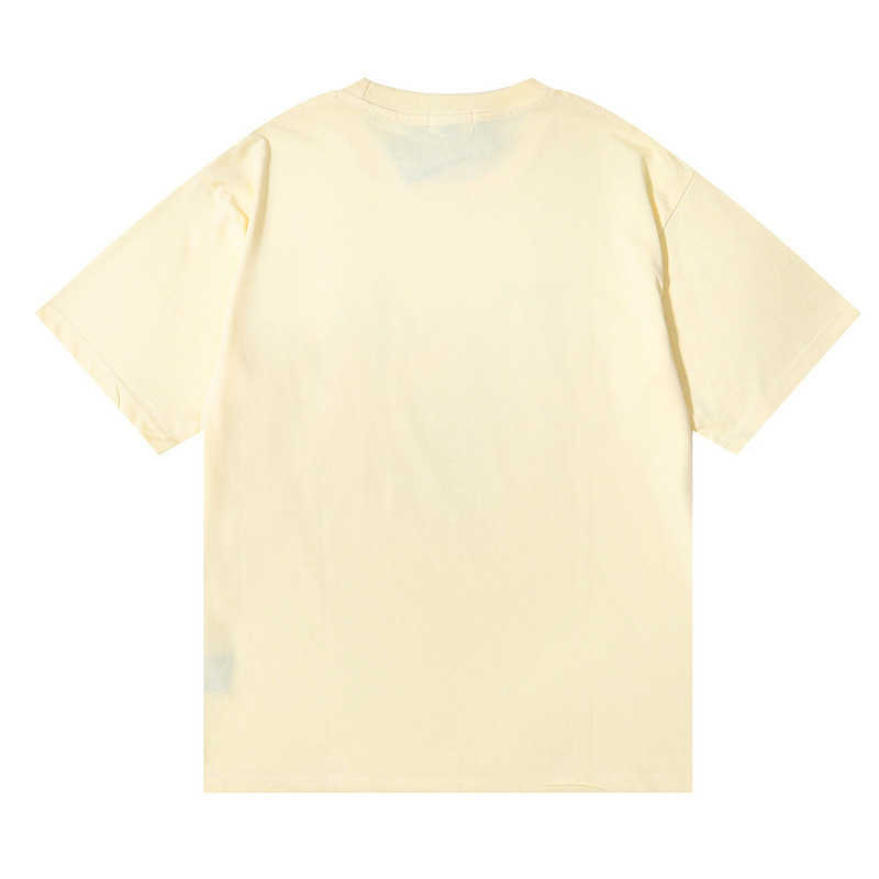 t-shirt a maniche corte con stampa di uccelli a colori sfumati di marca di moda uomo e donna camicia a maniche corte ampia da strada