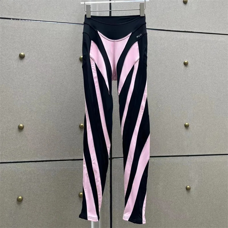 Kobiety Leggingi Summer Elastic Mesh Contrast Patchwork Women Tight Pants Korean Fashion Y2K Sports Yoga Pants Traf 240202