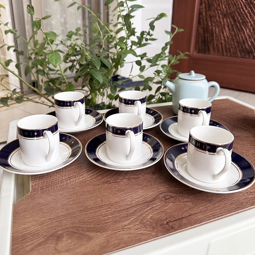 Set Of ed Ceramic Coffee Cup Espresso Cups Porcelain Afternoon Teacup Breakfast Milk Mug Cute Pottery Mugs Wholesale 240130