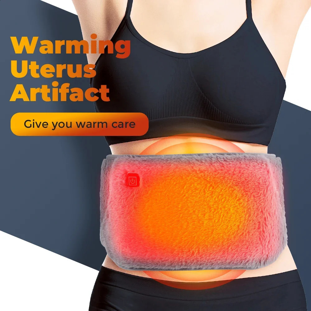 Ceinture chauffante pour l'abdomen, thérapie chauffante à taille réglable pour les crampes menstruelles, soulagement de la douleur abdominale lombaire, chauffe-mains de l'utérus, hiver 240130