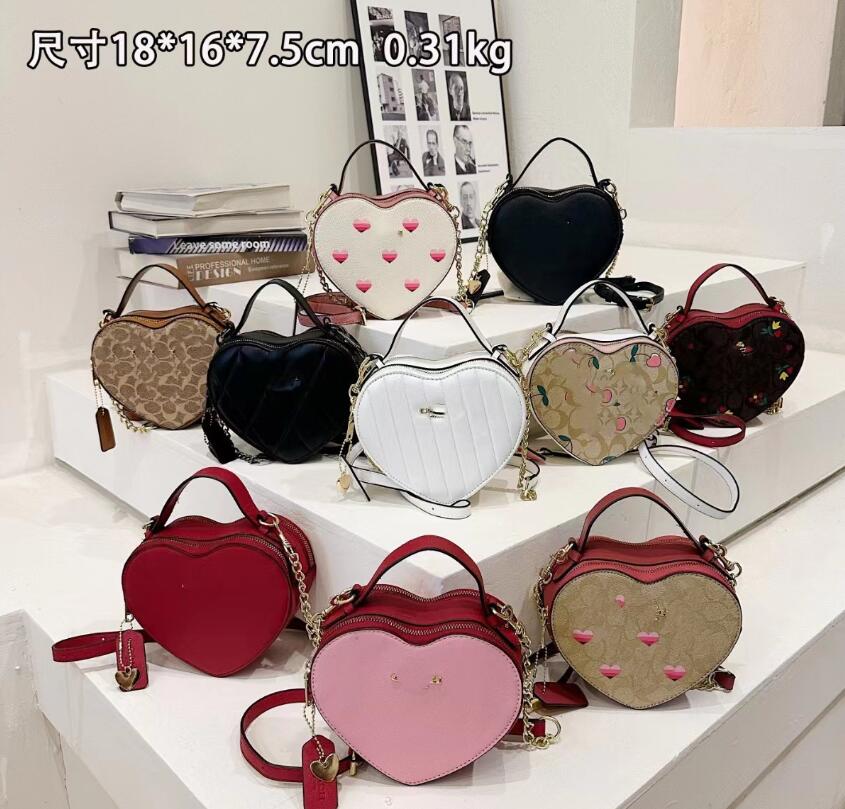 2024 Classic Logo Women's Bag Handbag shoulder bag Cute Heart-Moving Striped Messenger Bags New Presbyopic Love Women's Bag Wallets Coin Purses