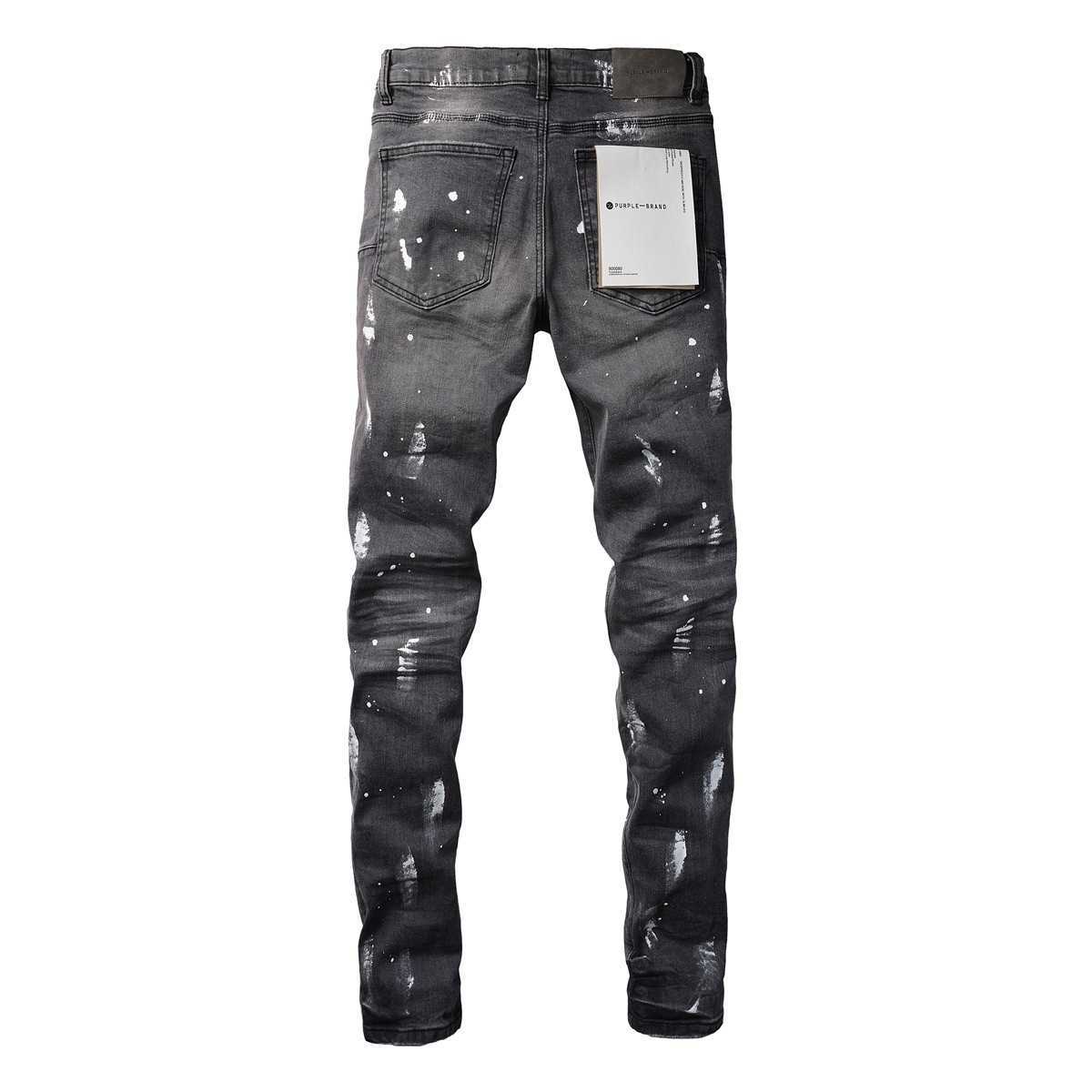 Herrenjeans Purple Brand Jeans American High Street Distressed Grey Paint 9039